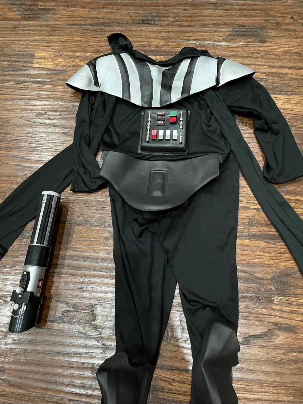 Star Wars Black and Silver Kids Sith Costume with Lightsaber